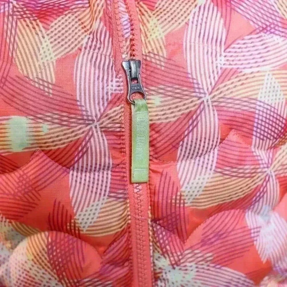 Child's LL Bean Down vest pink/yellow/graphic print size L (14 - 16) - Downtek - Picture 7 of 16